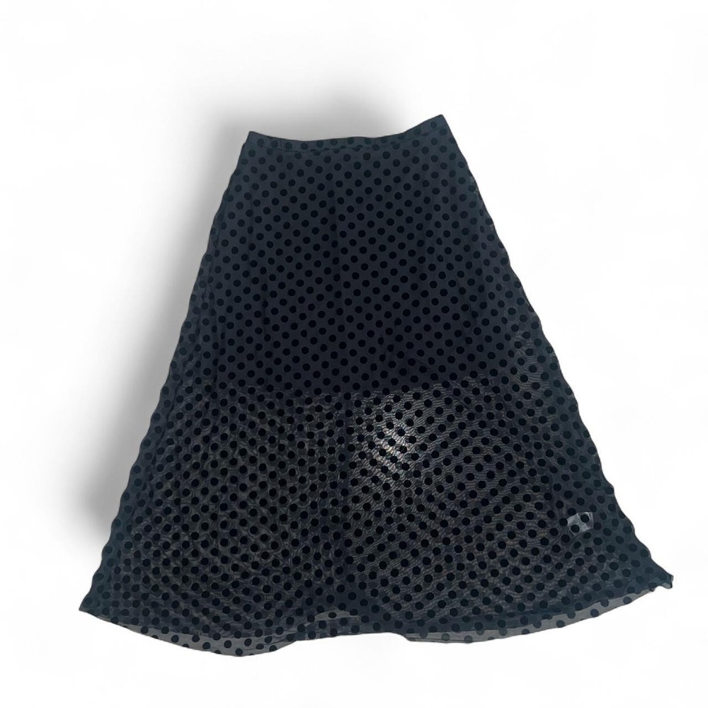 Poof New York Y2K Black Sheer Polka Dot Mesh Mini Skirt – Size L